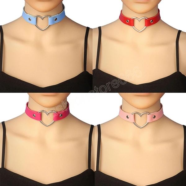 classic pu faux leather choker necklace for women metal heart charm punk collar chocker necklaces femme jewelry, Golden;silver
classic pu faux leather choker necklace for women metal heart charm punk collar chocker necklaces femme jewelry, Golden;silver