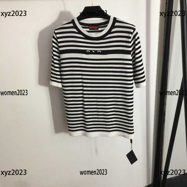 brand t shirt designer shirts with pockets womens broken hole design short sleeve striped knit summer new arrivals, White
brand t shirt designer shirts with pockets womens broken hole design short sleeve striped knit summer new arrivals, White
