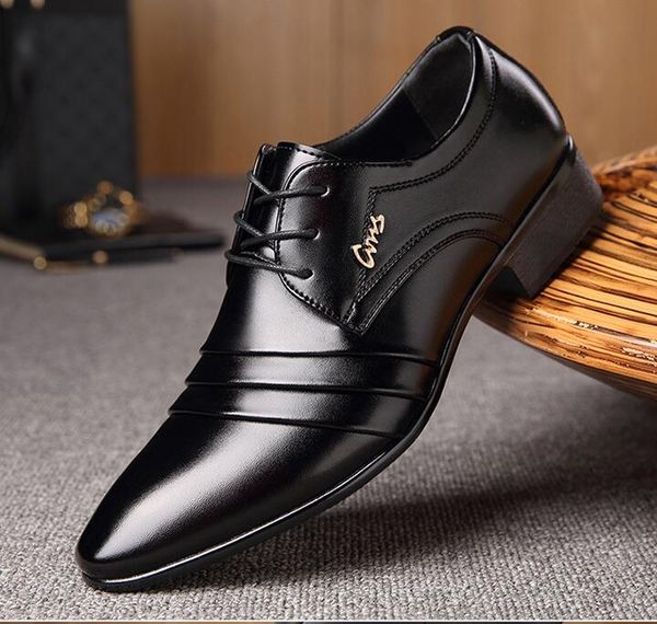 new fashion mens leather shoes wedding business dress nightclubs oxfords breathable working lace up shoes, Black
new fashion mens leather shoes wedding business dress nightclubs oxfords breathable working lace up shoes, Black