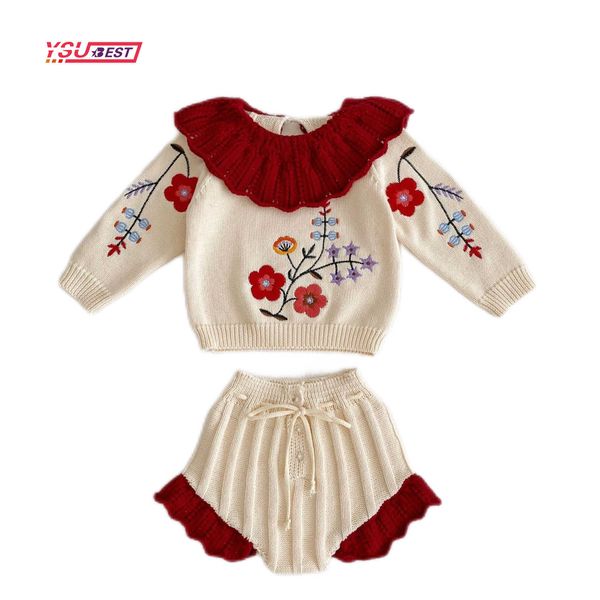 2022 autumn girl knitting long sleeve embroidery coat infant lotus leaf collar warm coat with lace trousers 2pcs 0-3y baby suit p230331, White
2022 autumn girl knitting long sleeve embroidery coat infant lotus leaf collar warm coat with lace trousers 2pcs 0-3y baby suit p230331, White