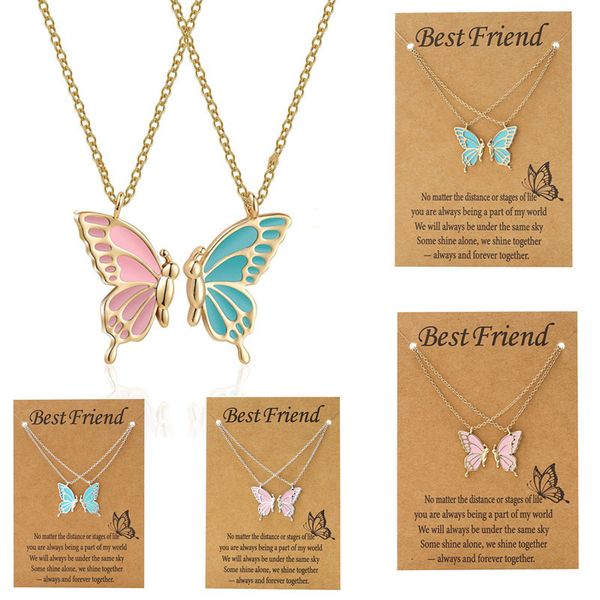 cross-border amazon new good friend butterfly necklace women's simple colorful butterfly two-piece friendship necklace, Silver
cross-border amazon new good friend butterfly necklace women's simple colorful butterfly two-piece friendship necklace, Silver