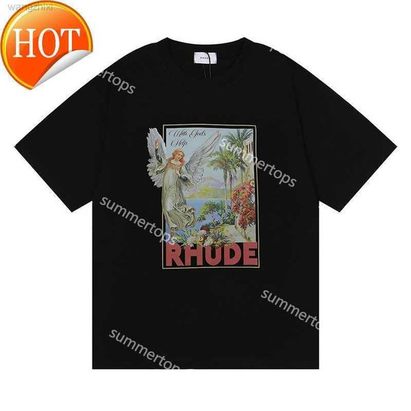 rhude men's t-shirts designer angel with gods help oversized shirts luxury brand fashion shirt for men casual mens short sleeve tees co, Black
rhude men's t-shirts designer angel with gods help oversized shirts luxury brand fashion shirt for men casual mens short sleeve tees co, Black