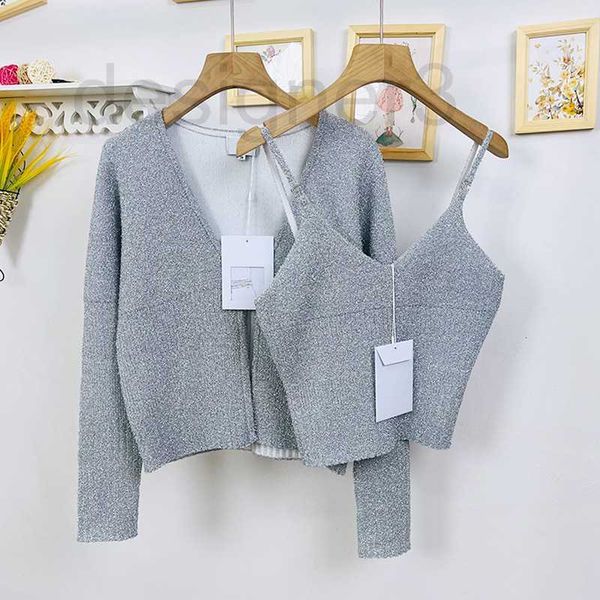 women's knits & tees designer early summer autumn series new wool knitted cardigan vest silver decorative temperament slim new ihmi, White
women's knits & tees designer early summer autumn series new wool knitted cardigan vest silver decorative temperament slim new ihmi, White