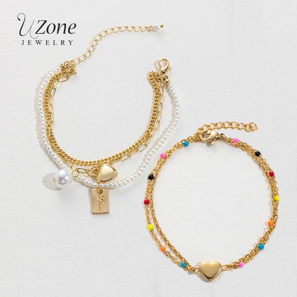jewelry link bracelets uzone personality charm bracelet for women multilayer imitation pearls fashion heart pendant bangles jewelry party gi, Black
jewelry link bracelets uzone personality charm bracelet for women multilayer imitation pearls fashion heart pendant bangles jewelry party gi, Black