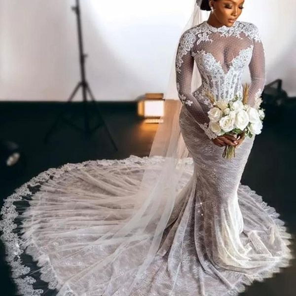 vintage lace mermaid wedding dresses long sleeves applique high neck boho formal bridal gowns corset plus size african bride wear ruffles co, White
vintage lace mermaid wedding dresses long sleeves applique high neck boho formal bridal gowns corset plus size african bride wear ruffles co, White
