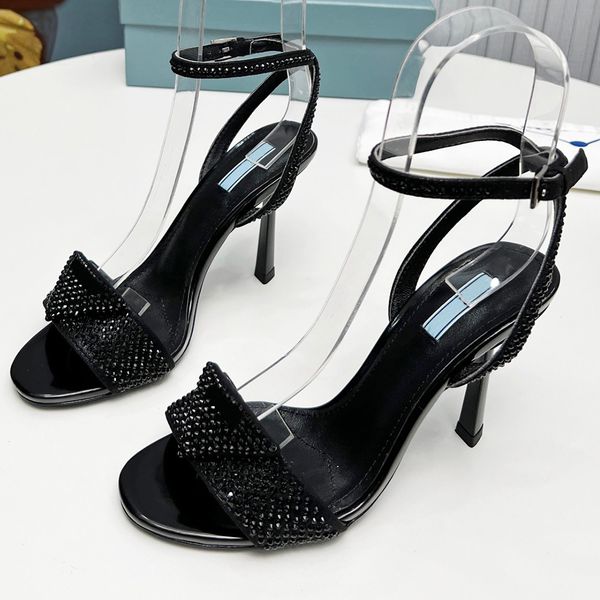 new womens brand high heels sandals upper with triangle logo celebrity ladies high heels show holiday high heelsed sandals same style as sta, Black
new womens brand high heels sandals upper with triangle logo celebrity ladies high heels show holiday high heelsed sandals same style as sta, Black