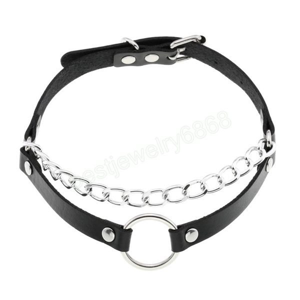 pu leather silver color chain choker collars necklacefor women o circle shape pendant necklace jewelry, Golden;silver
pu leather silver color chain choker collars necklacefor women o circle shape pendant necklace jewelry, Golden;silver