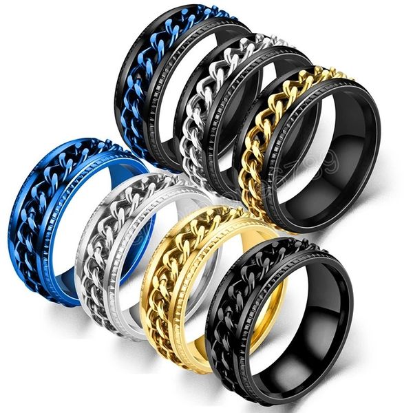 titanium steel rotatable chain couple ring fashion 8mm spinner chain rotable rings for women man jewelry party gift, Silver
titanium steel rotatable chain couple ring fashion 8mm spinner chain rotable rings for women man jewelry party gift, Silver