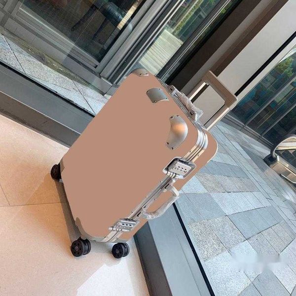 

9a suitcase Joint development designer Fashion bag Boarding box large capacity travel leisure holiday trolley case aluminum magnesium alloy, Blue