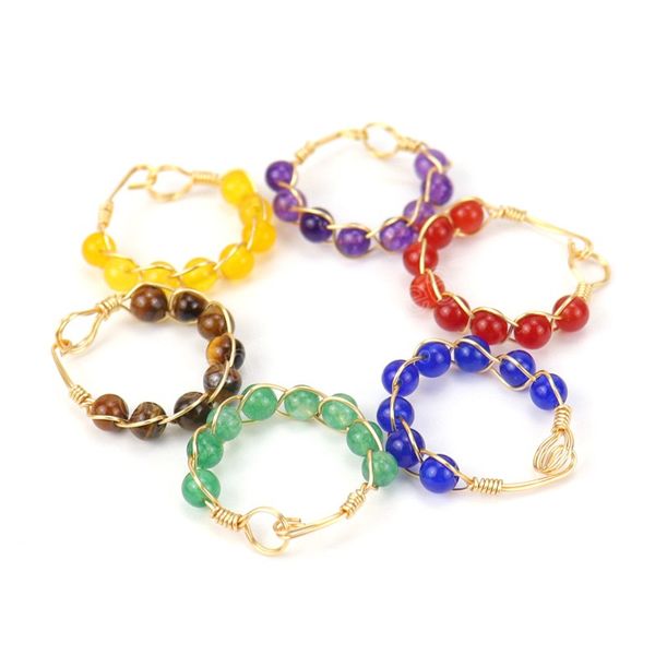 natural stone beads ring energy stone crystals beaded ring women men handmade opening finger ring wedding festival jewelry, Silver
natural stone beads ring energy stone crystals beaded ring women men handmade opening finger ring wedding festival jewelry, Silver