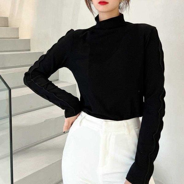 spring pile collar inner bottoming shirt womens french thread flying edge, White
spring pile collar inner bottoming shirt womens french thread flying edge, White