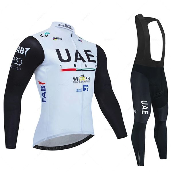 Image of Cycling Jersey Sets Uae Team Autumn Set Bicycle Sportwear MTB Maillot Ropa Ciclismo Road Bike Uniform Long Sleeve Bicicleta Clothing 231102