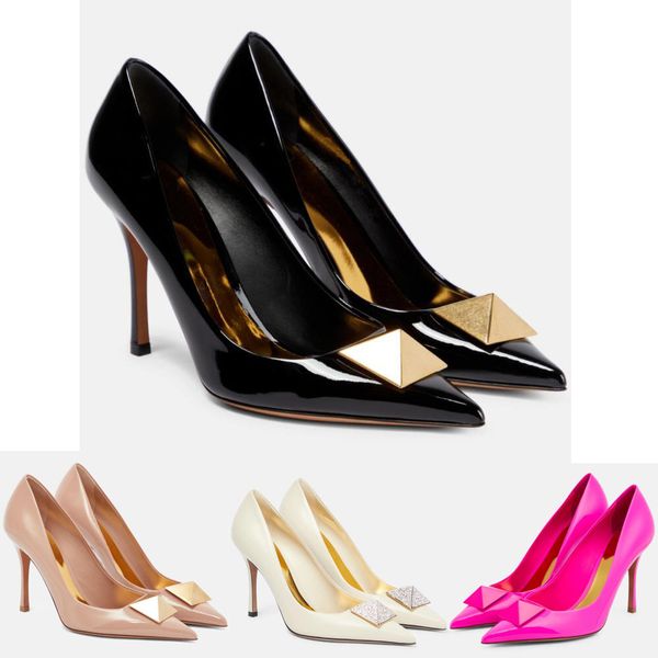 summer women's sandals italy smooth leather pointed platinum plated studs high heels elegant bridal wedding dress party eu35-42, Black
summer women's sandals italy smooth leather pointed platinum plated studs high heels elegant bridal wedding dress party eu35-42, Black