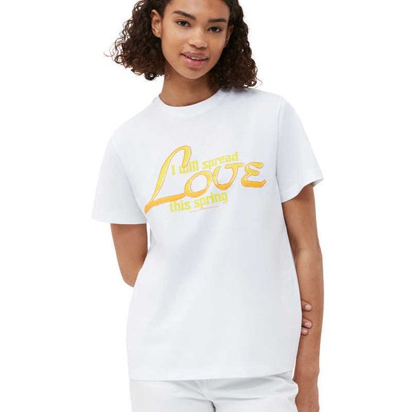 2023ss ganni women designer t shirt print letter love fashion cotton casual short sleeve tees, White
2023ss ganni women designer t shirt print letter love fashion cotton casual short sleeve tees, White