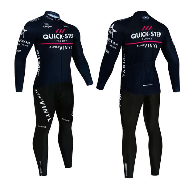 Image of Cycling Jersey Sets Long Sleeve Set Quick Step Mtb Bicycle Clothing Maillot Ropa Ciclismo Mans Bike Clothes 231102