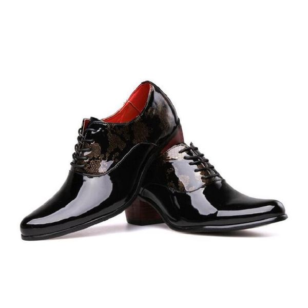 men dress shoes fashion patent leather men formal shoes 2023 luxury business office weding footwear men high heels shoes d2h9, Black
men dress shoes fashion patent leather men formal shoes 2023 luxury business office weding footwear men high heels shoes d2h9, Black
