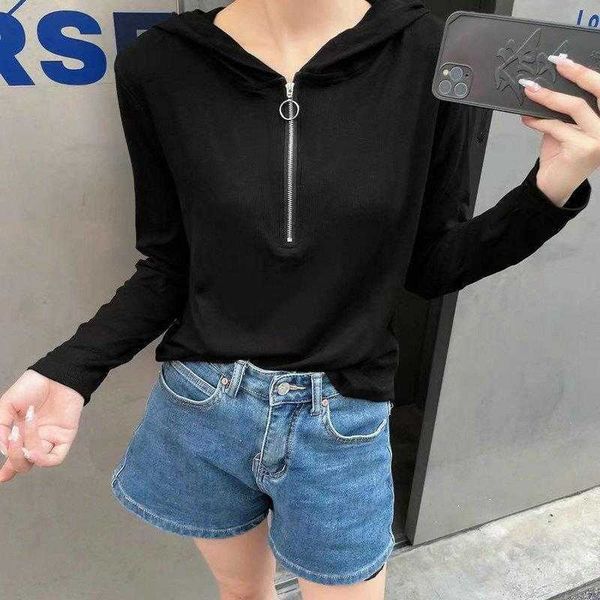 hooded slim fit womens blouses slimming long sleeve autumn korean style sense of, White
hooded slim fit womens blouses slimming long sleeve autumn korean style sense of, White