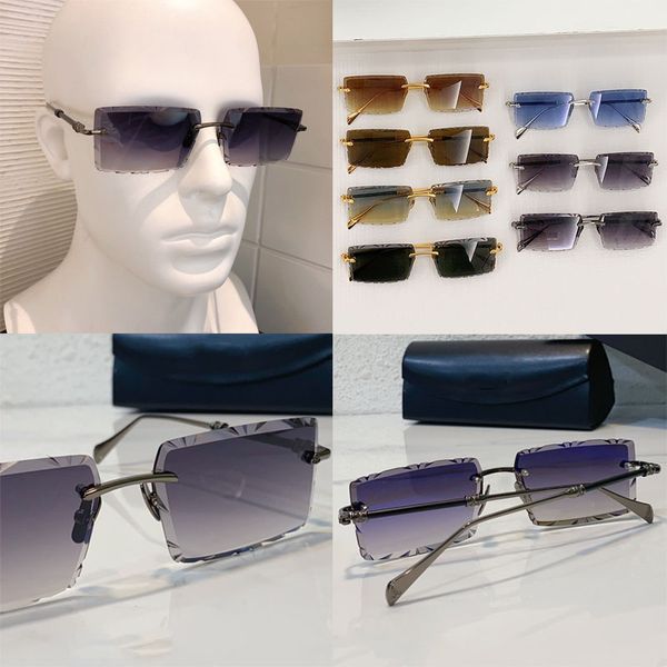 Luxury men and womens square frameless 3D cutting designer sunglasses Z055 lenses with eye protection blue film for driving leisure and vacation gradient Lunettes
Luxury men and womens square frameless 3D cutting designer sunglasses Z055 lenses with eye protection blue film for driving leisure and vacation gradient Lunettes