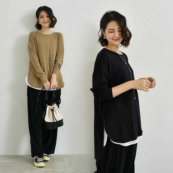 fake two piece t shirts womens loose all matching spring korean style sense of, White
fake two piece t shirts womens loose all matching spring korean style sense of, White