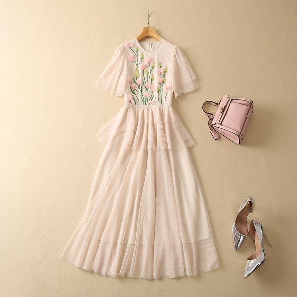 casual dresses european and american women's clothes 2023 spring new short sleeve three-dimensional flower sequins pleated mesh dress x, Black;gray
casual dresses european and american women's clothes 2023 spring new short sleeve three-dimensional flower sequins pleated mesh dress x, Black;gray