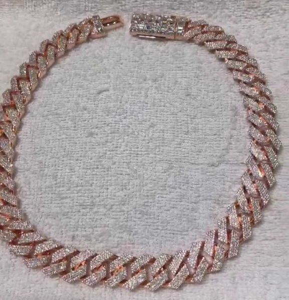 fully iced out moissanite box clasp fine hip hop jewelry cuban link chain 14mm 2 rows moissanite diamond cuban necklace bracelet, Silver 
fully iced out moissanite box clasp fine hip hop jewelry cuban link chain 14mm 2 rows moissanite diamond cuban necklace bracelet, Silver