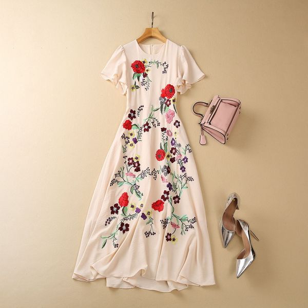 casual dresses european and american women's clothes 2023 spring new lotus sleeve floral heavy work embroidery fashion pleated dress xx, Black;gray
casual dresses european and american women's clothes 2023 spring new lotus sleeve floral heavy work embroidery fashion pleated dress xx, Black;gray
