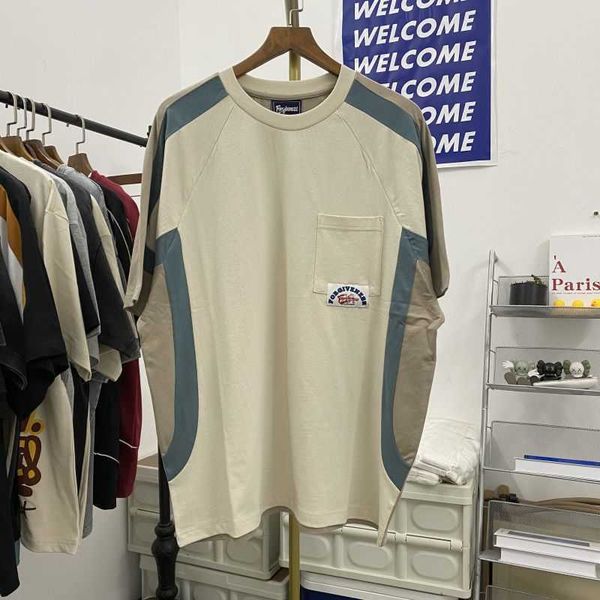 fgss european and american fashion brand panel contrast pocket short sleeve t-shirt couple oversize loose summer half tee, Black;brown
fgss european and american fashion brand panel contrast pocket short sleeve t-shirt couple oversize loose summer half tee, Black;brown