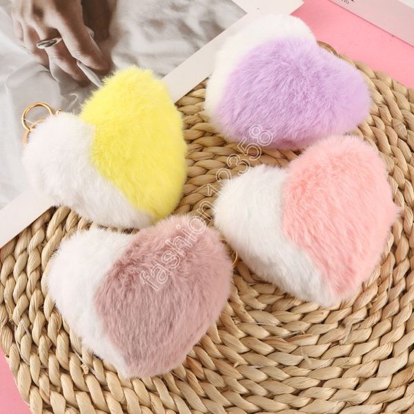 fancy double contrast color plush key chain fluffy heart shaped soft toy fur rabbit pom pom keychain, Silver
fancy double contrast color plush key chain fluffy heart shaped soft toy fur rabbit pom pom keychain, Silver