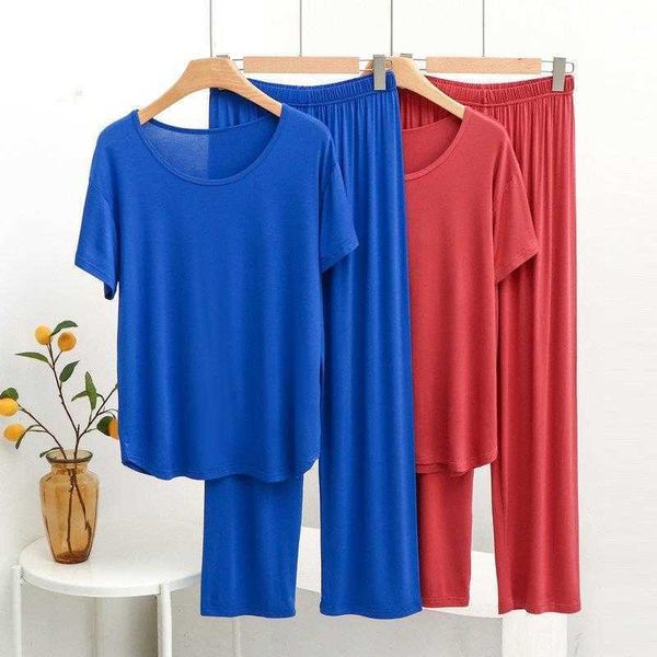 modal round neck pajamas womens summer korean style casual trousers two piece set
modal round neck pajamas womens summer korean style casual trousers two piece set