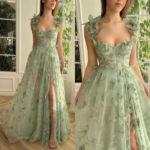 gorgeous green prom dresses 3d floral straps bone bodice party evening dress slit dresses for special occasions, Black
gorgeous green prom dresses 3d floral straps bone bodice party evening dress slit dresses for special occasions, Black