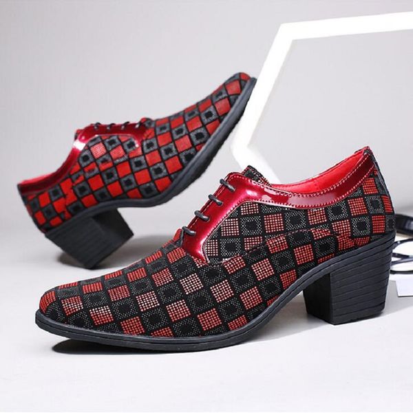 new fashion red plaid men's dress shoes pointed leather high heel shoes men height increasing wedding shoes men zapatos hombre d2h9, Black
new fashion red plaid men's dress shoes pointed leather high heel shoes men height increasing wedding shoes men zapatos hombre d2h9, Black