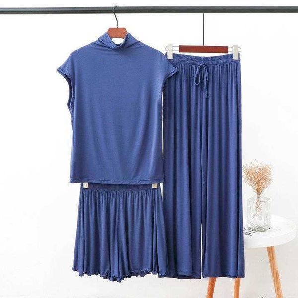summer turtleneck sleeveless shorts two piece suit square dance modal loose home
summer turtleneck sleeveless shorts two piece suit square dance modal loose home