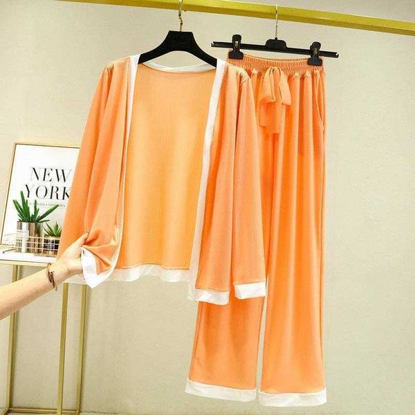 ice silk long sleeve cardigan jacket spring thin large size loose loungewear suit
ice silk long sleeve cardigan jacket spring thin large size loose loungewear suit