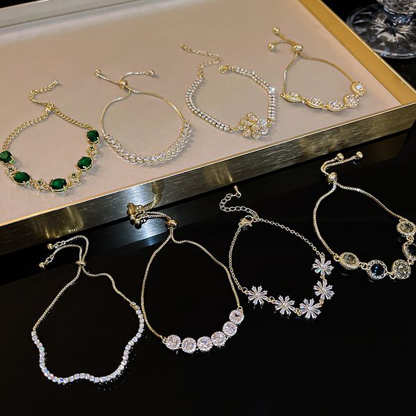 designer bracelet chain jewelry fashion chains zircon diamond encrusted pull korea emerald super flash link temperament advanced girlfriends, Black
designer bracelet chain jewelry fashion chains zircon diamond encrusted pull korea emerald super flash link temperament advanced girlfriends, Black