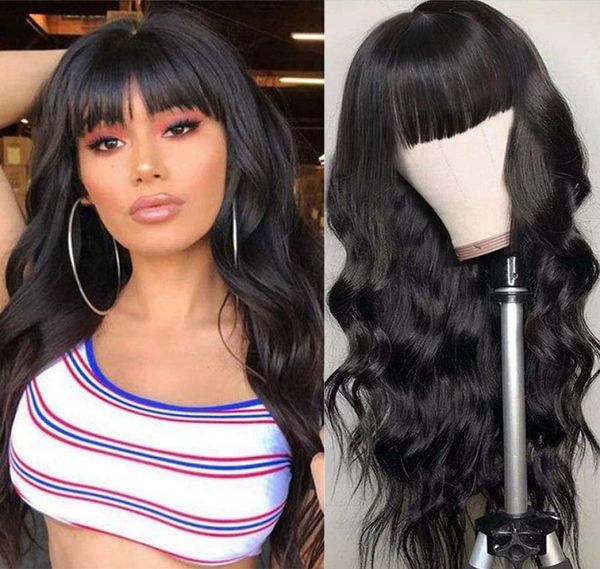 long black loose wavy synthetic no lace wigs full neat bangs heat resistant wig hair replacement natural looking wig for women dai1007640
long black loose wavy synthetic no lace wigs full neat bangs heat resistant wig hair replacement natural looking wig for women dai1007640