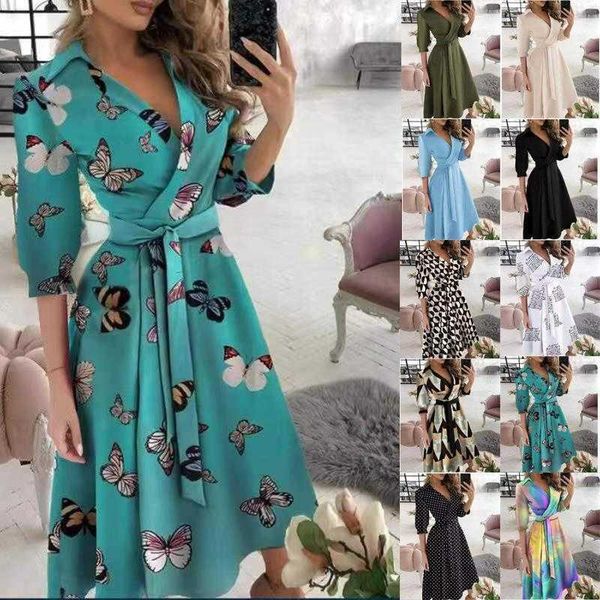 spring summer fashion casual dresses long sleeve v neck printed sheath dress, Black;gray
spring summer fashion casual dresses long sleeve v neck printed sheath dress, Black;gray