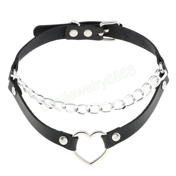 vintage black pu leather choker collars necklacefor women men heart chain pendant necklace jewelry, Golden;silver
vintage black pu leather choker collars necklacefor women men heart chain pendant necklace jewelry, Golden;silver