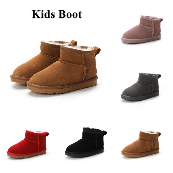 

Designer Kids Warm Bow Boots Children Classic Mini Half Snow Boot Winter Full fur Fluffy furry Satin Ankle Preschool PS Enfant Child Toddler Girl Tod Booties bowknot