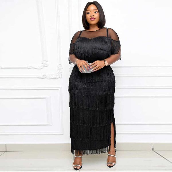 plus size elegant women's dresses for party 2023 summer tassel fringed dress casual robe evening cloth long prom fashion outfit, Black
plus size elegant women's dresses for party 2023 summer tassel fringed dress casual robe evening cloth long prom fashion outfit, Black