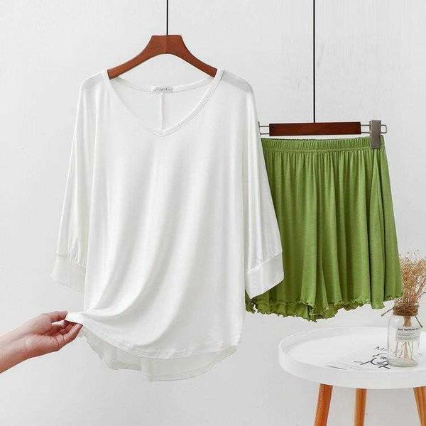 modal thin loose casual homewear pajamas suit korean style short sleeve plus size
modal thin loose casual homewear pajamas suit korean style short sleeve plus size