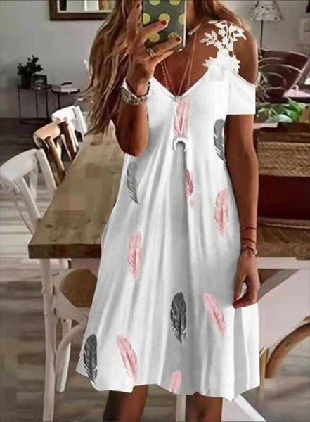 spring and summer dresses feather printed lace womens braces xxxl skirt, Black;gray