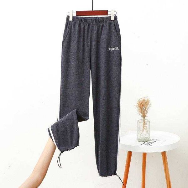 autumn and winter fleece lined warm sweatpants womens dralon casual home pants, Black;white
autumn and winter fleece lined warm sweatpants womens dralon casual home pants, Black;white