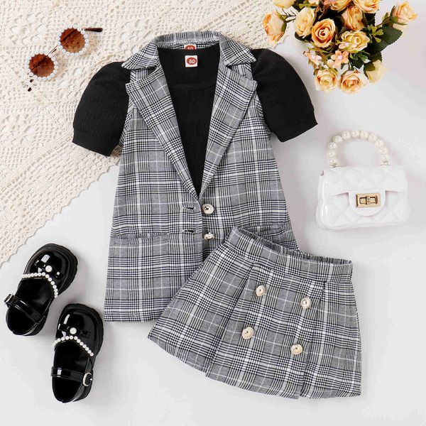 focusnorm 0-4y fashion little girls summer clothes sets 3pcs short sleeve crew neck t-shirt with plaid vest coat with a-line skirt p230331, White
focusnorm 0-4y fashion little girls summer clothes sets 3pcs short sleeve crew neck t-shirt with plaid vest coat with a-line skirt p230331, White