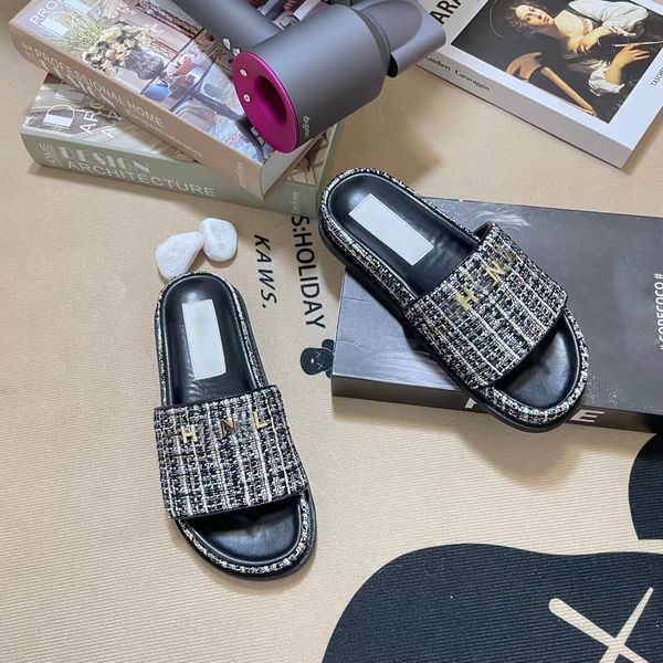 designer women slippers small fragrance slippers quilted thick sole non-slip bottom summer beach slippers super comfortable flat size35-40, Black
designer women slippers small fragrance slippers quilted thick sole non-slip bottom summer beach slippers super comfortable flat size35-40, Black