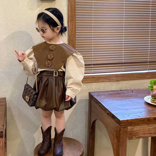 children clothing 2022 spring autumn girls new fashionable korea style children flower shirt small leather skirt three piece set p230331, White
children clothing 2022 spring autumn girls new fashionable korea style children flower shirt small leather skirt three piece set p230331, White