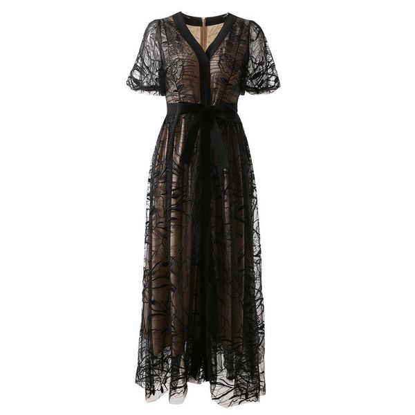 casual dresses european and american women's clothes 2023 spring new short sleeve v-neck net embroidery fashion belt dress xxl, Black;gray
casual dresses european and american women's clothes 2023 spring new short sleeve v-neck net embroidery fashion belt dress xxl, Black;gray