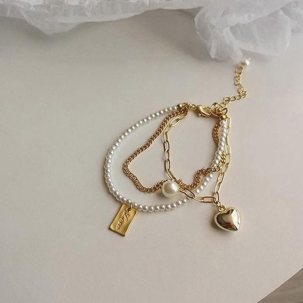 jewelry link bracelets korean fashion multi-layer love pearl bracelet women's simple cold wind hand jewelry trendy exaggerated accessor, Black
jewelry link bracelets korean fashion multi-layer love pearl bracelet women's simple cold wind hand jewelry trendy exaggerated accessor, Black