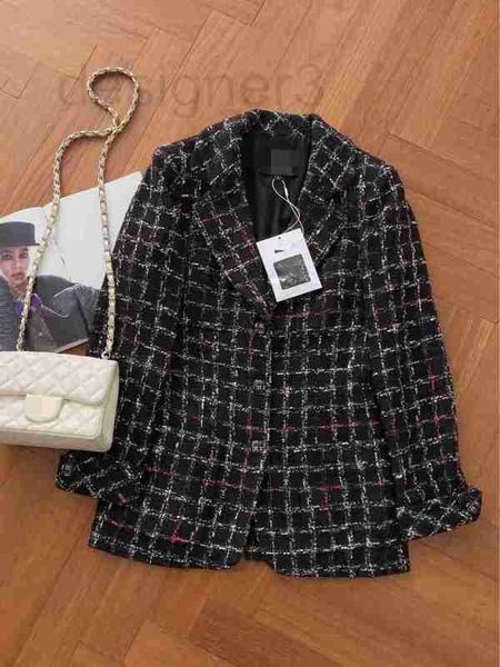 women's wool & blends designer autumn/winter new style chic polo single breasted plaid pattern yarn knitted coat suit qgcb, Black
women's wool & blends designer autumn/winter new style chic polo single breasted plaid pattern yarn knitted coat suit qgcb, Black