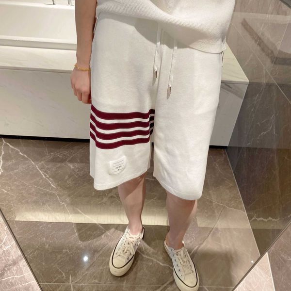 men's and women's shorts in 2023 summer new fashion designer brand thom knitted ice hemp colorful bar capris sanitary pants couple, White;black
men's and women's shorts in 2023 summer new fashion designer brand thom knitted ice hemp colorful bar capris sanitary pants couple, White;black