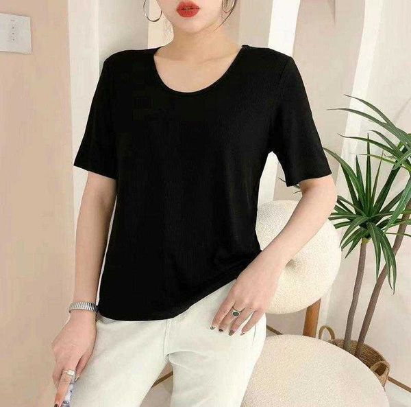 summer short sleeved u womens blouses neck thread knitted t shirt female gray top, White
summer short sleeved u womens blouses neck thread knitted t shirt female gray top, White